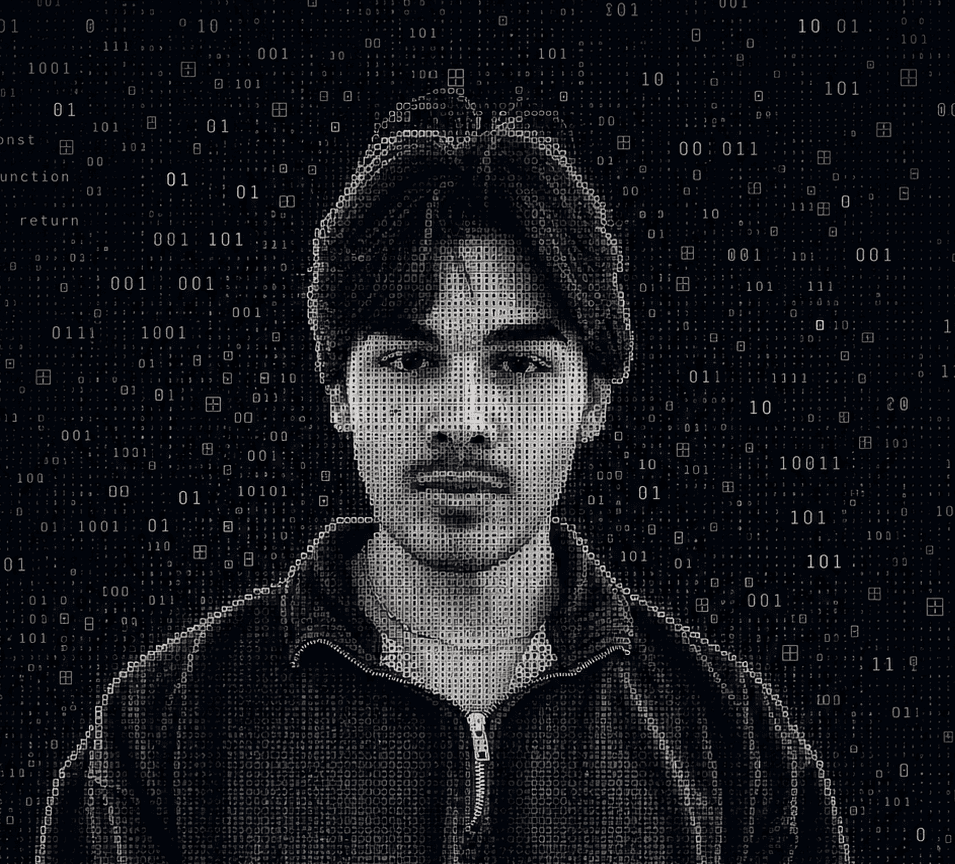 pixelated portrait of adrian cosentino